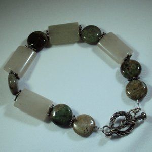 African Opal, Green Agate & Sterling Silver